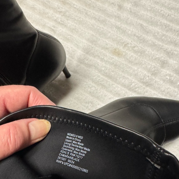 SONOMA Black Pointed Toe Stiletto Zip Ankle Bootie CAMARA ABALJACK Size 9 - Picture 12 of 13